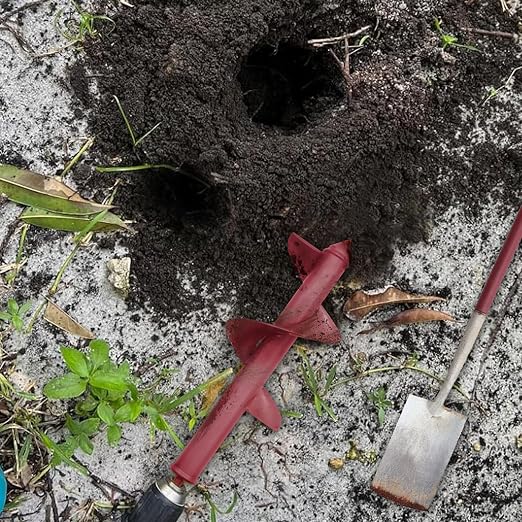 4x12 Inch Auger Drill Bit for Planting - Heavy Duty Garden Tools Auger Drill Bit for Planting Bulbs, Flowers, and Trees