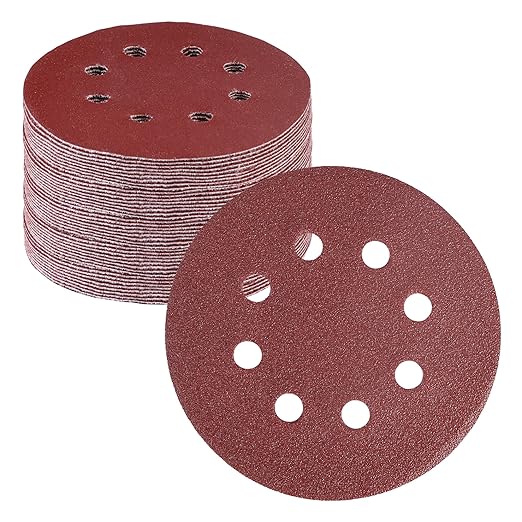 WORKPRO 50-Piece 80 Grit Sanding Discs - 5-Inch 8-Hole Hook and Loop Sandpaper for Random Orbital Sander (Not for Oscillating Tools or Mouse Sander)