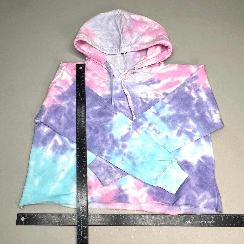COLORTONE  Sweat Shirt Crop Top Tie Dye Hoodie  Women's Sz XS Cotton Candy 8333