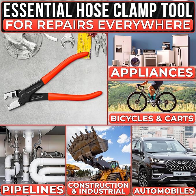 CV Boot Clamp Pliers – Car Hose Clamp Pliers Automotive – 6.97" Forged Steel Tool with Non-Slip Grip and Spring Gate Design for Clic R, Fuel Line, EVAP & Coolant System Clamps, Heavy-Duty Build