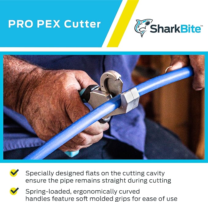 SharkBite Pro-Grade PEX Cutter, Cuts 1/4 Inch to 1 Inch CTS, 25880