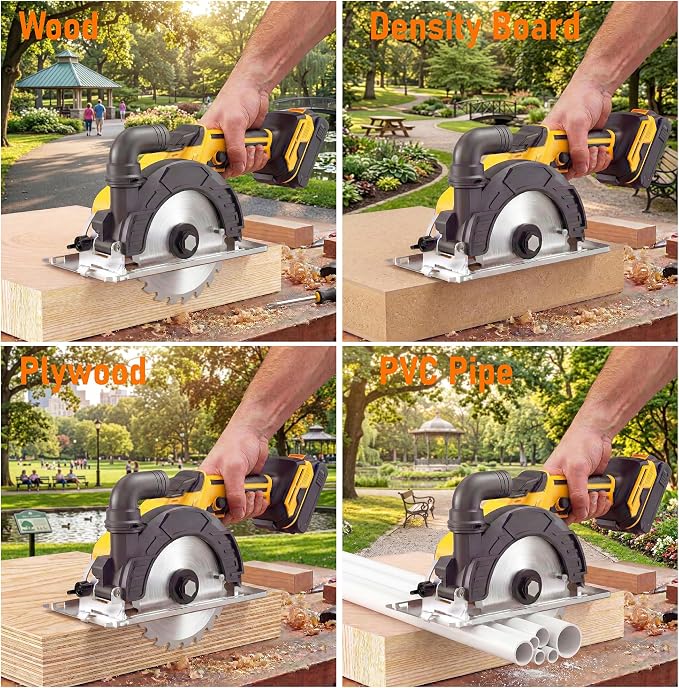 6 In Brushless Circular Saw Compatible with Dewalt 20V Battery(NO Battery) | Cordless Circular Saw with Tool Bag,Guide Ruler,6" Blade,2" Cutting Depth,0-45°Bevel for Wood,PVC and Plastics