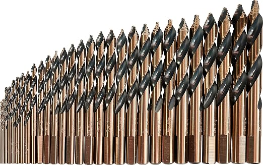 KnKut 29 Piece Mechanics Length Step Point Drill Bit Set 1/16"-1/2" by 64ths