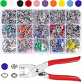 CHEPULA Craftsmanship DIY 200 Sets 3/8 Inch Metal Snaps Buttons with Fastener Pliers Press Tool Kit for for Sewing and Crafting (10 Colors,9.5mm) (Solid)