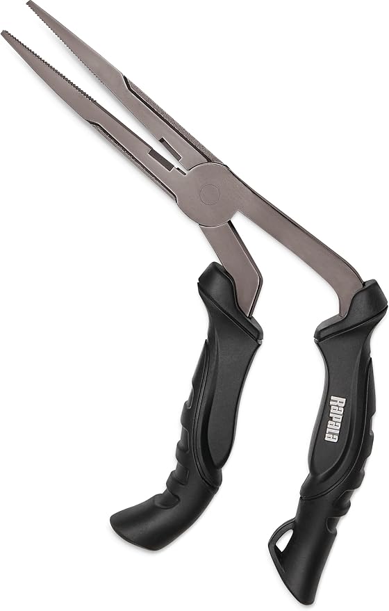 Rapala Super Stainless Steel Angled Pliers 9 Inch Fishing Pliers for Hook Removal Split Rings and Saltwater Use