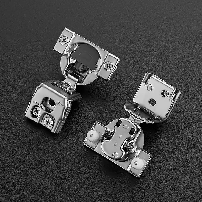 Ravinte 50 Pack 25 Pairs 1-1/2 inch Overlay Soft Close Hinges for Kitchen Cabinet Hinges Satin Nickel Hidden Hinges Stainless Steel Concealed Hinge self Closing