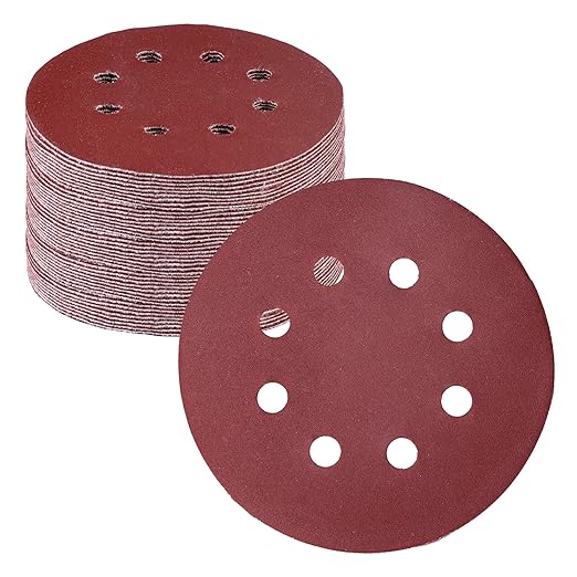 WORKPRO 50-Piece 320 Grit Sanding Discs - 5-Inch 8-Hole Hook and Loop Sandpaper for Random Orbital Sander (Not for Oscillating Tools or Mouse Sander)