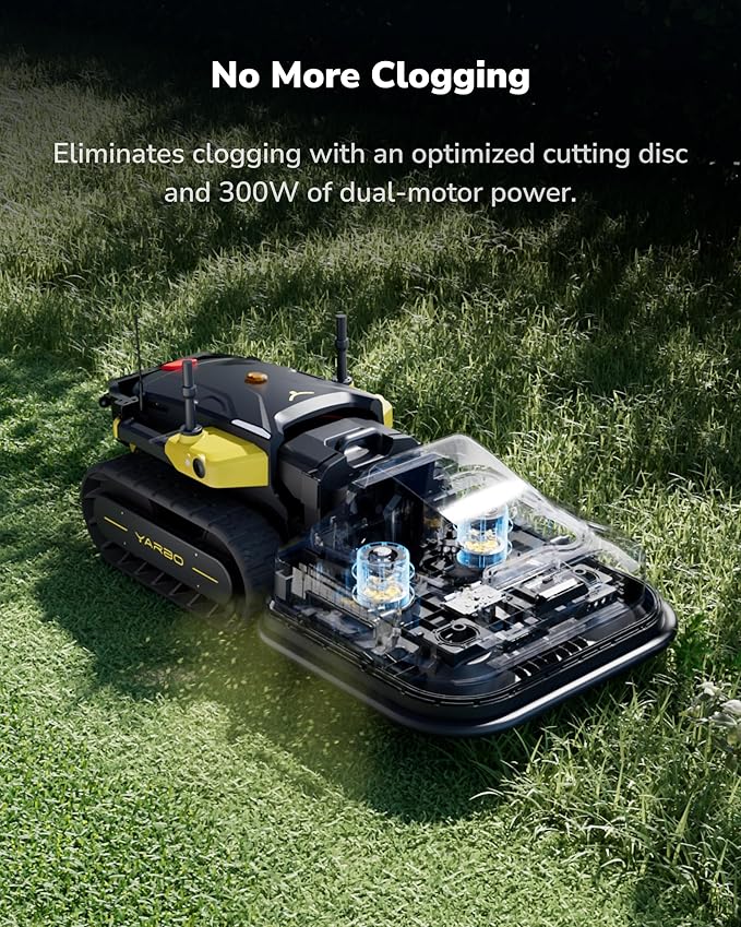 YARBO Robot Lawn Mower Pro with Modular Design for Large Yard up to 6 Acres, Perimeter Wire Free APP Control Robotic Lawnmower with 0.8"-4.0" Cutting Height, AI Vision & RTK for Navigation