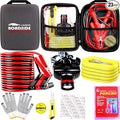 LIANXIN Car Roadside Emergency Kit,Car Safety Roadside Assistance Kit Jumper Cables, Headlamp,Tow Straps,Art Knife,Grey Automotive Emergency Kits
