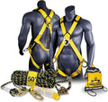 KwikSafety - Charlotte, NC - MONSOON Safety Harness [4 HEAVY DUTY D-RINGS] ANSI OSHA Safety Harness Fall Protection Kit