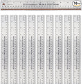 Breman Precision Metal Ruler 12 Inch Cork Back – 10 Pk Stainless Steel Straight Edge, Flexible Non-Slip Metal Ruler with Cork Backing – Imperial & Metric for Crafting, School, Workshop & Home Use