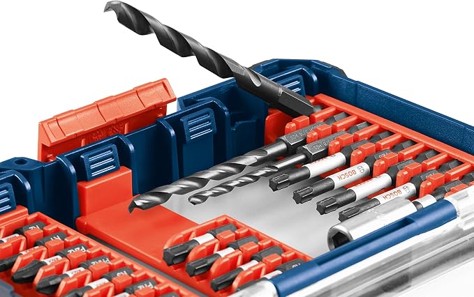 BOSCH DDMS20 20-Piece Assorted Impact Tough Drill Drive Custom Case System Set for Drilling and Driving Applications