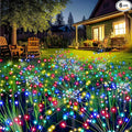 GIGALUMI Garden Decor Outdoor Lights 120LED 2Pack, Solar Garden Lights Outside Fairy Firework Decorative,Solar Powered for Yard Pathway Flowerbed Planter Balcony Patio 4th of July Decor (Multicolor