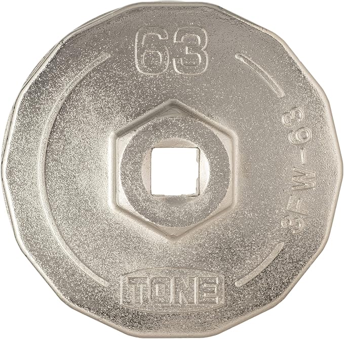 TONE Oil Filter Wrench (Cup-shaped) 3FW-63 Insertion Angle 0.37 inches (9.5 mm) (3/8") Diameter 2.5 inches (63 mm)