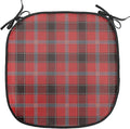 Lunarable Buffalo Plaid Chair Seating Cushion, Arrangement with Lumberjack Themes Geometric Concept Pattern Print, Anti-Slip Seat Padding for Kitchen & Patio, 16"x16", Vermilion and Grey