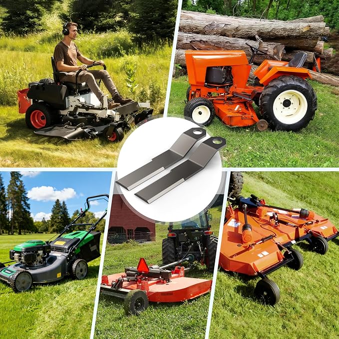 WooFog 7 mm Brush Hog Blades, Bush Hog Blade, Bush Hog Replacement Blades, Skid Steer Brush Cutter Blade, Heavy Duty Ar400 Steel Compatible with Mower King Skidsteer (2-3/8" x 14" x 3/8")