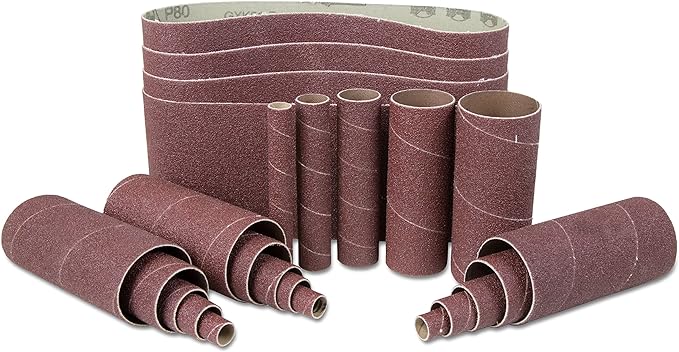 WEN 6524SP240 240-Grit Combination Belt and Sleeve Sandpaper Set, 24-Pack