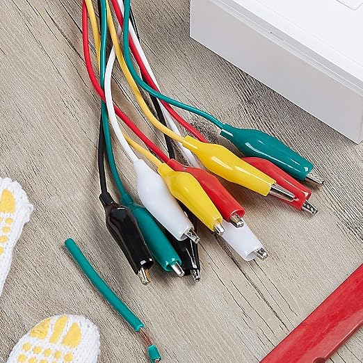 WGGE WG-026 10 Pieces and 5 Colors Test Lead Set & Alligator Clips,20.5 inches / 22 AWG Wire (2 Pack)