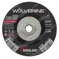 Weiler 56385 4-1/2 Inch Cutting Wheel, Wolverine AO Steel/Metal Fast Cutting, 3/32" A24T Type 27 5/8"-11 Hub, Pack of 10