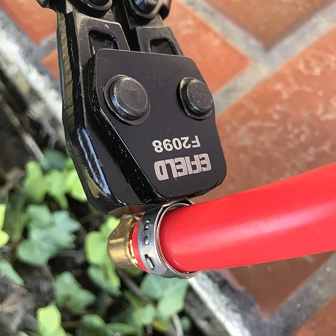 EFIELD Pex Cinch Clamp/Ear Hose Clamps Crimping Tool for Stainless Steel Clamps Sizes from 3/8" to 1" with Metal Pipe Cutter 20pcs 1/2" and 10 pcs 3/4" Clamps Suit all US F2098 Standards,(TOOL003)