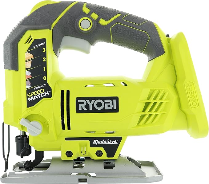 RYOBI One+ P5231 18V Lithium Ion Cordless Orbital T-Shaped 3,000 SPM Jigsaw (Battery Not Included, Power Tool and T-Shaped Wood Cutting Blade Only)