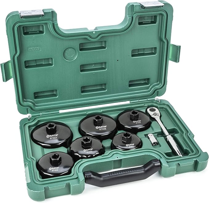SATA 8-Piece End Cap Oil Filter Wrench (72T Ratchet) - ST09703U