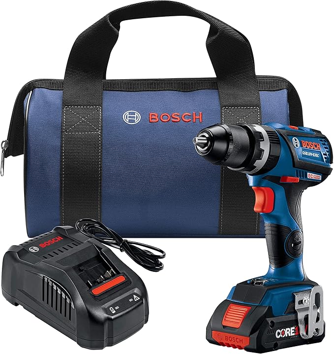 Bosch GSB18V-535CB15-RT 18V Lithium-Ion Brushless 1/2 in. Cordless Hammer Drill Driver Kit (4 Ah) (Renewed)