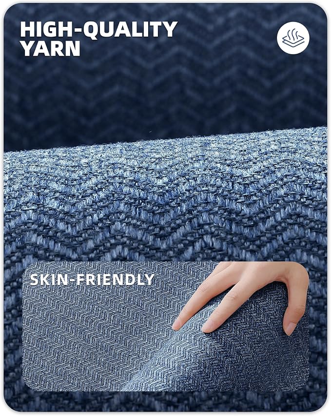Color&Geometry Kitchen Rugs Kitchen Mats for Floor, 17"X59" Blue Kitchen Rugs Non Slip Washable with Rubber Backing, Quick Dry, Low Pile, Easy Clean Kitchen Runner Rug Kitchen Sink Mat