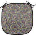 Lunarable Moroccan Chair Cushion Pad, Colorful Ethnicity Round Ornamental Eastern Architecture Palace Tourism, Seat Padding for Kitchen & Patio with Anti-Slip Backing, 16"x16", Maroon Teal Green