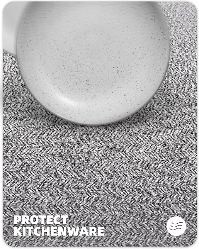 Color&Geometry Kitchen Rugs Kitchen Mats for Floor, 17"X79" Light Grey Kitchen Rugs Non Slip Washable with Rubber Backing, Low Pile, Quick Dry, Easy Clean Kitchen Runner Rug Kitchen Sink Mat