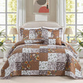 BEDIFANY Cotton Filling Queen Quilt Set - Reversible Farmhouse Bedspreads Queen Size with 2 Pillow Shams - Lightweight Queen Size Quilt Bedding Sets, 3 Pieces (90 x 98 inch)