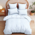 Sedefen Striped Duvet Cover King Size Blue Stripes On White Bedding Set 3 Pieces Kids Boys Girls Geometry Stripe Comforter Cover with Zipper Closure