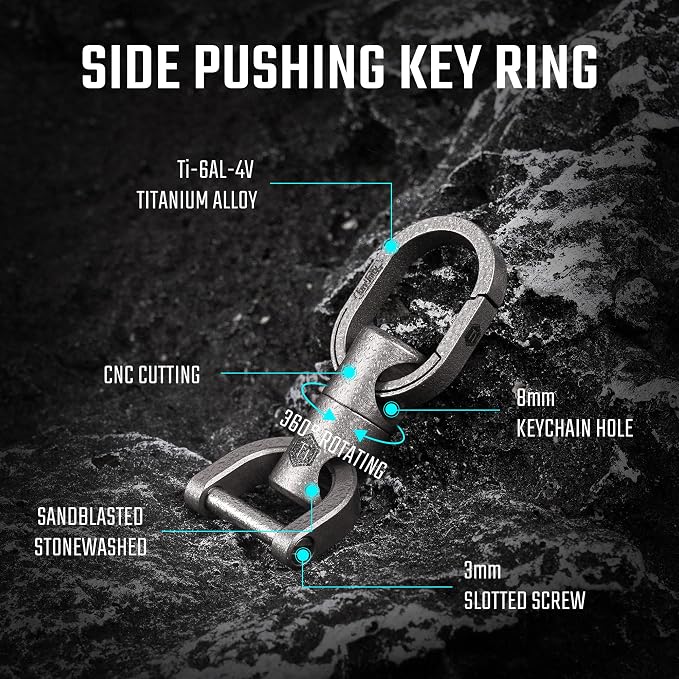 KeyUnity Titanium Swivel Key Ring Keychain Connector