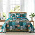 BEDIFANY Cotton Queen Size Quilt Set, Lightweight Bedspread Queen Coverlet, Soft Farmhouse Quilt Bedding Sets for Bed Decorations All Seasons (3 Pieces, Green)