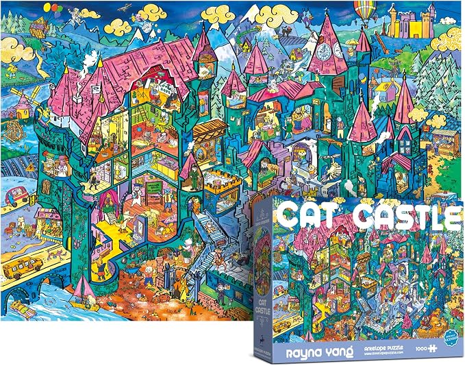 Antelope 2 in 1 1000 Piece Puzzle Bundle - Dog Park - 1000 Piece Jigsaw Puzzle Bundle with Cat Castle - 1000 Piece Jigsaw Puzzle