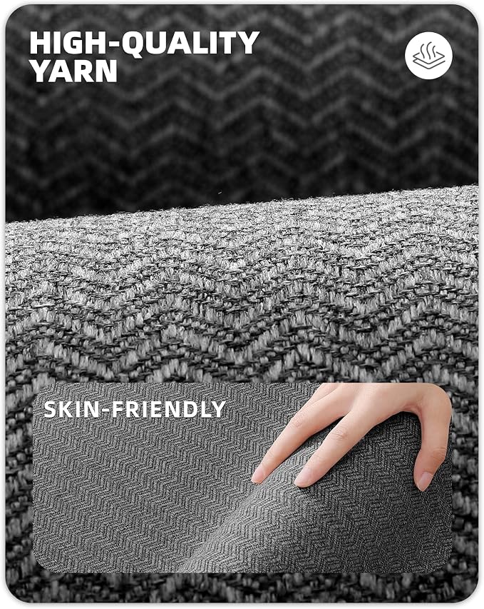 Color&Geometry Kitchen Rugs Kitchen Mats for Floor, 17"X59" Dark Grey Kitchen Rugs Non Slip Washable with Rubber Backing, Quick Dry, Low Pile, Easy Clean Kitchen Runner Rug Kitchen Sink Mat