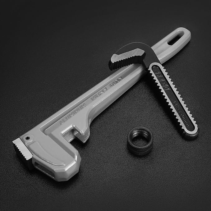 DURATECH 14-inch Aluminum Straight Pipe Wrench, Adjustable Plumbing Wrench | Heavy Duty,Drop Forged, Exceed GGG standard