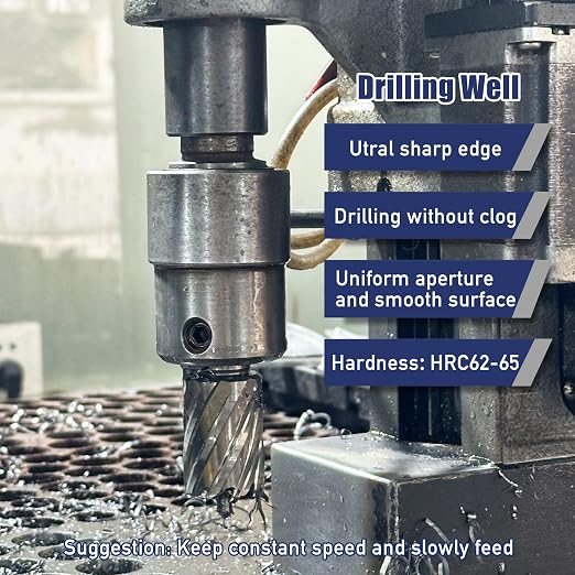 Pro Edge 1-Piece 3/4" Cutting Diameter 1" Cutting Depth Annular Cutter, M2AL HSS Mag Drill Bit with Pilot Pin 3/4" Weldon Shank, for Magnetic Drill Press Steel Plate, Aluminum, Copper