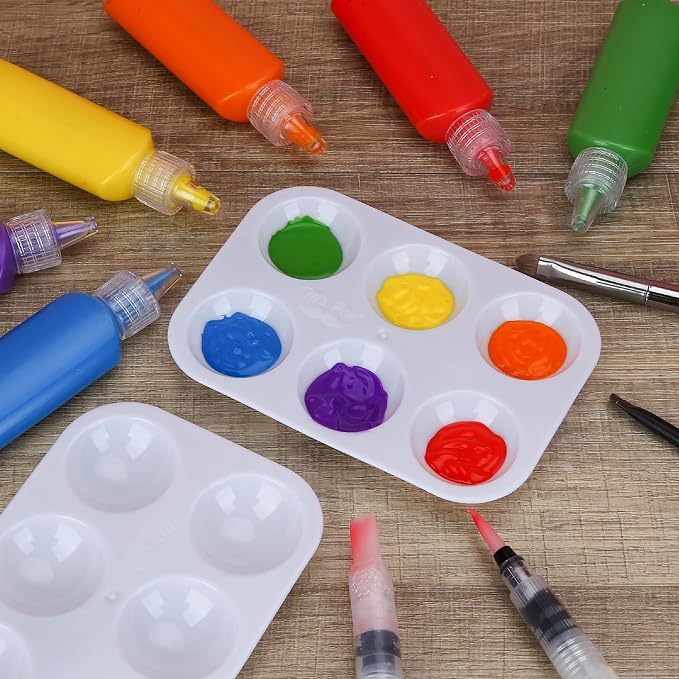 Mr. Pen- Plastic Paint Palette, 30 Pack, 6 Wells, White Rectangular Paint Tray Palette for Painting, DIY Craft