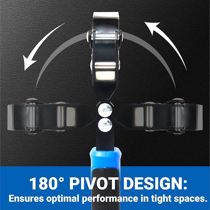 Small Swivel Oil Filter Wrench – Medium Size Strap Wrench for Cars & Motorcycles, Fits 2-3/4" to 3-1/4" Filters, Anti-Slip Removal Tool with Ergonomic Handle