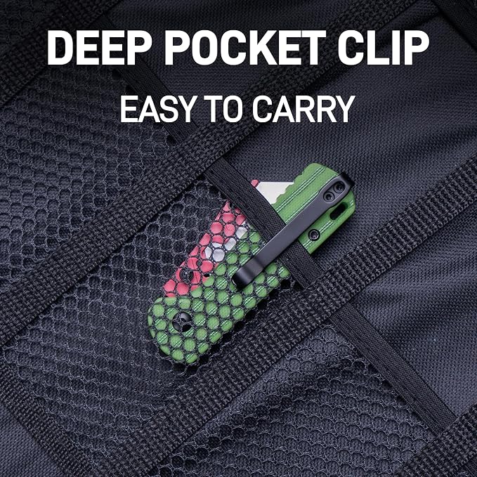 CJRB Boxer Folding Utility Knife, Button Lock EDC Pocket Knife with G10 Handle, Includes 10PCS Total Blades(J1967 Watermelon Green)