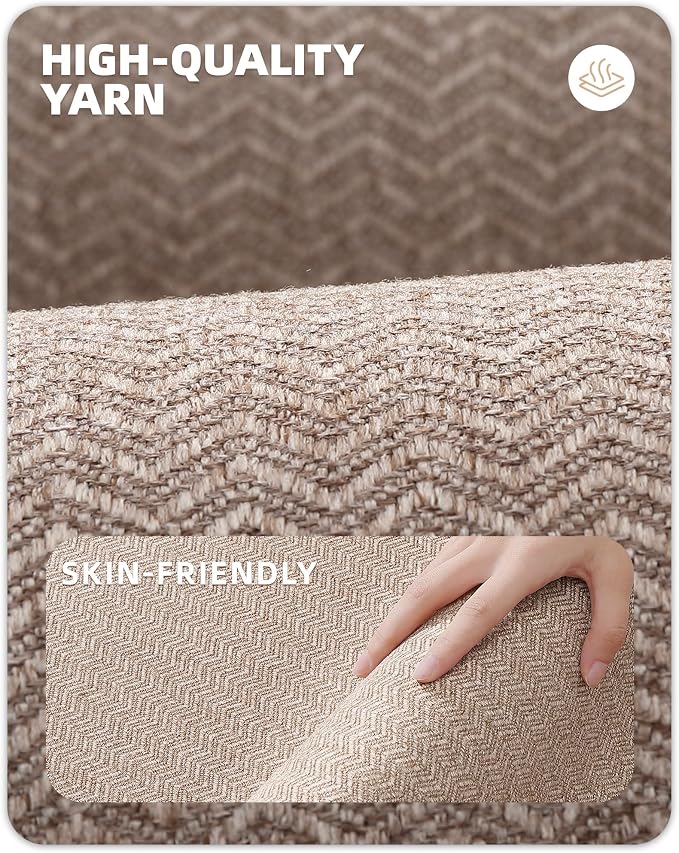 Color&Geometry Kitchen Rugs Kitchen Mats for Floor, 17"X59" Beige Kitchen Rugs Non Slip Washable with Rubber Backing, Low Pile, Quick Dry, Easy Clean Kitchen Runner Rug Kitchen Sink Mat