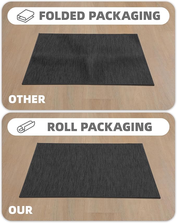 Color&Geometry Kitchen Rugs and Mats Non Slip Washable, Absorbent Woven Kitchen Runner Rug Easy to Clean Kitchen Floor Mats for in Front of Sink, Laundry Room, Hallway, 17”x79”, Dark Grey