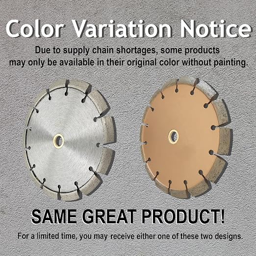 7" Crack Chaser Blade for Cured Concrete, Asphalt Repair or Joint Widen, 0.375" Width, 7/8"-5/8" Non-Threaded Arbor