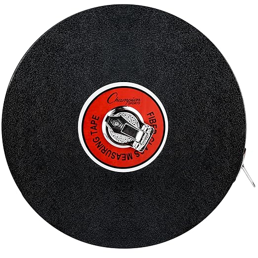 Champion Sports Closed Reel Measure Tape – 250 ft / 75 m, Hand Crank, Dual-Sided Feet & Meters