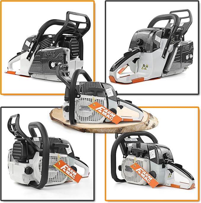 F380W 72cc 2-Cycle Gasoline Power Chain Saws, 3.6KW 4.8HP Gas Chainsaw Fit for 24/25/28 inch Bar, All Parts Compatible with MS381 MS380 038 Neotec 872I without Bar