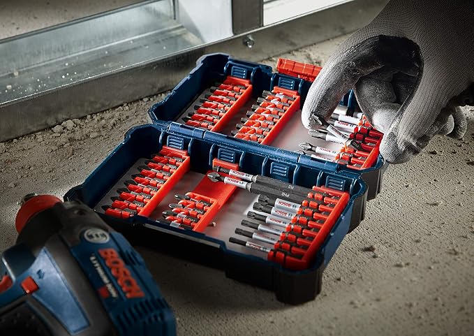 Bosch SDMS44 44-Piece Assorted Impact Tough Screwdriving Custom Case System Set for Screwdriving Applications