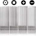 Rocaris 30 Pack 1/4 Inch Hex Shank Long Magnetic Screwdriver Bits Set 6 Inch Power Tools(Slotted+Cross+Square +Torx)