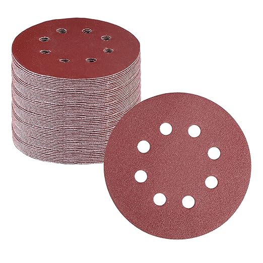 WORKPRO 100-Piece 100 Grit Sanding Discs - 5-Inch 8-Hole Hook and Loop Sandpaper for Random Orbital Sander (Not for Oscillating Tools or Mouse Sander)