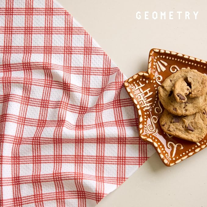 GEOMETRY Christmas Dinner Napkins - Premium Cloth Napkins - Quick Dry & Super Absorbent Table - Premium Geosuede Linen Napkins - Merry Xmas 19" x 19" - 6 Pieces